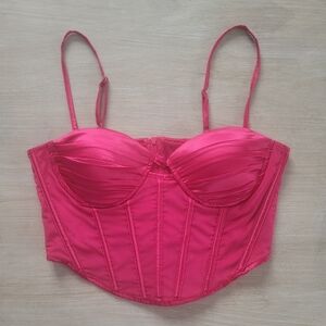 NWT Say What Red Corset Crop Top Size Medium